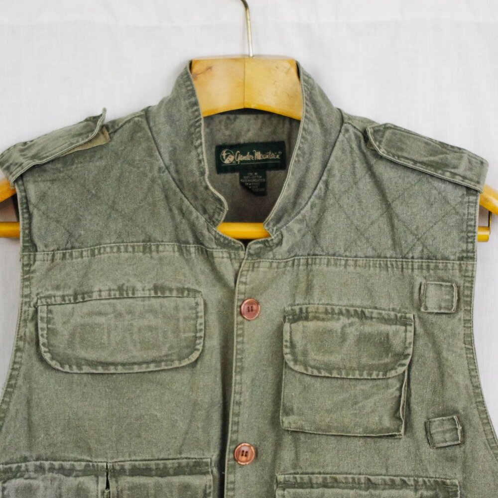 Vintage Gander Mountain Canvas Outdoor Shooting-Fishing-Hunting Vest Medium - Picture 9 of 9